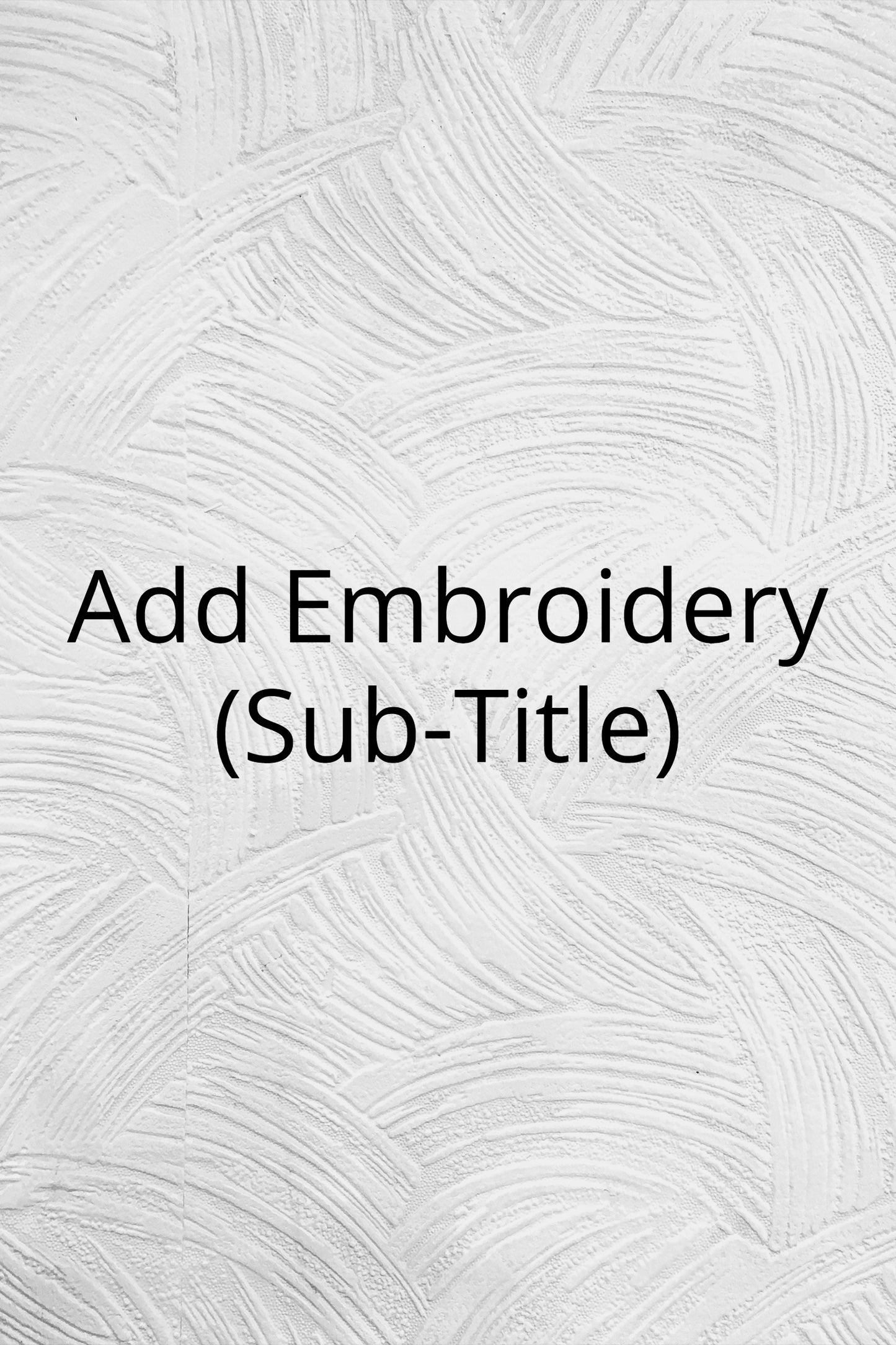 Add Embroidery (Sub-Title) Checkbox - Frubs